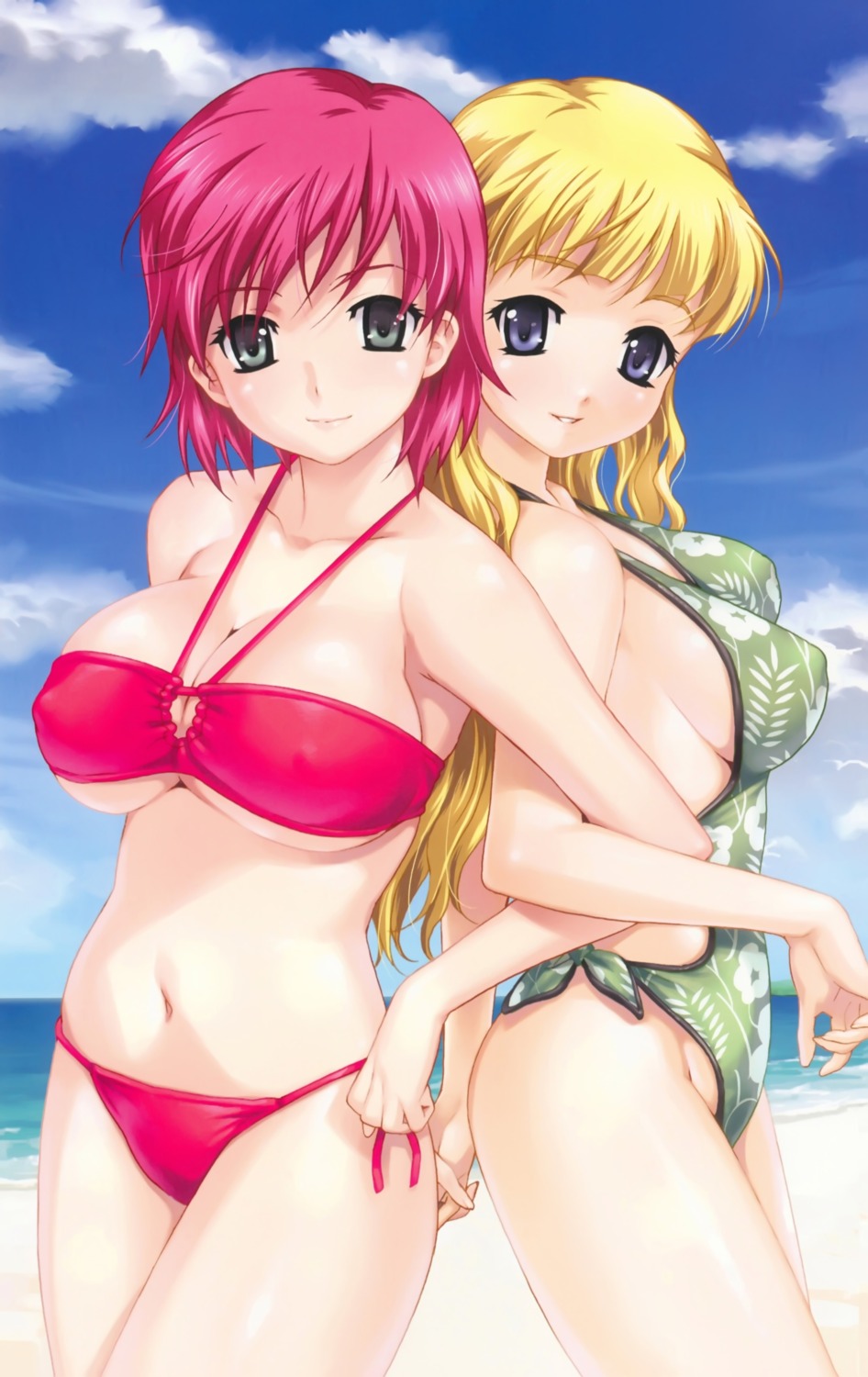 bikini erect_nipples happoubi_jin iihara_nao resort_boin swimsuits tsukushino_mitsugu