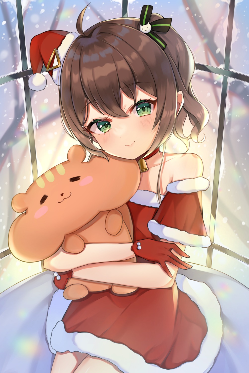 christmas dress hololive natsuiro_matsuri sayo_shigure_(sayosigure)