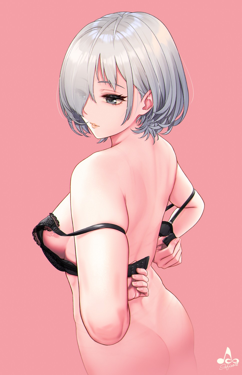 ass bottomless bra infinote sashou_mihiro undressing