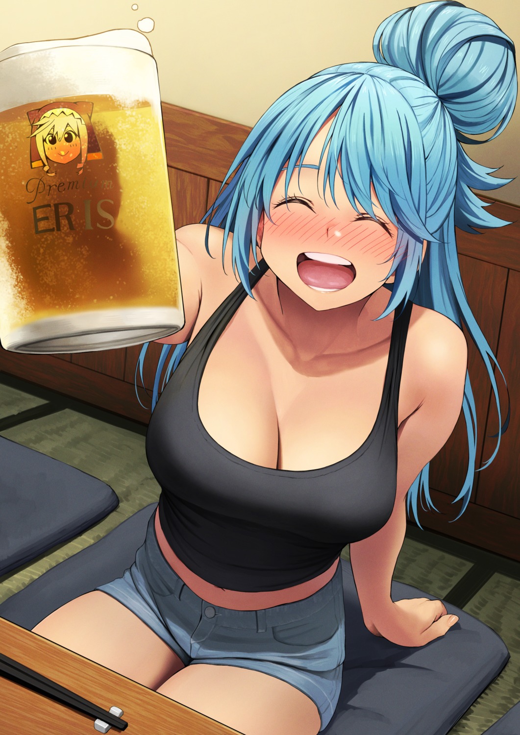 aqua_(konosuba) cleavage izawa_(bhive003) kono_subarashii_sekai_ni_shukufuku_wo!