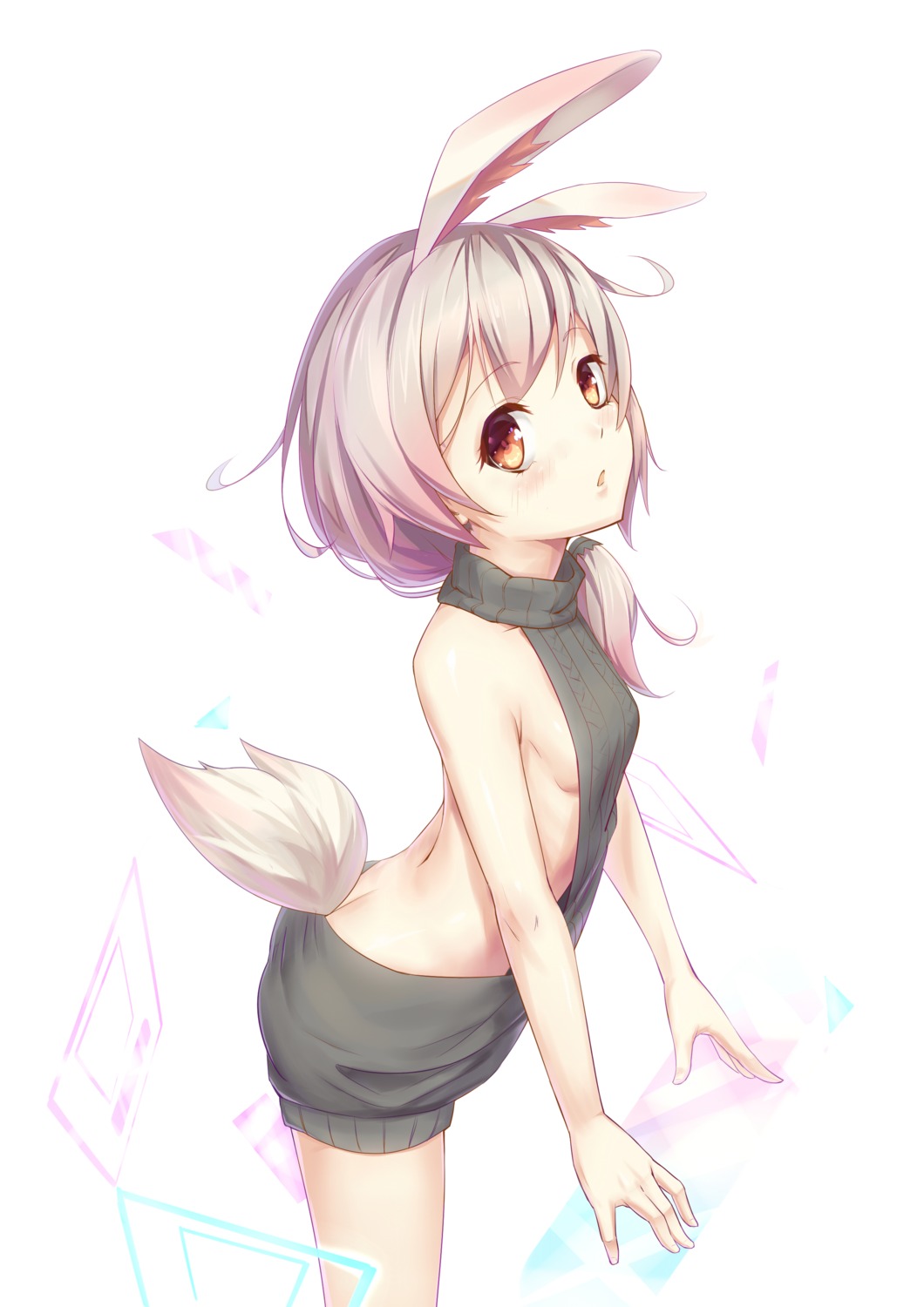 animal_ears azur_lane hei_huo_chong no_bra sweater tail