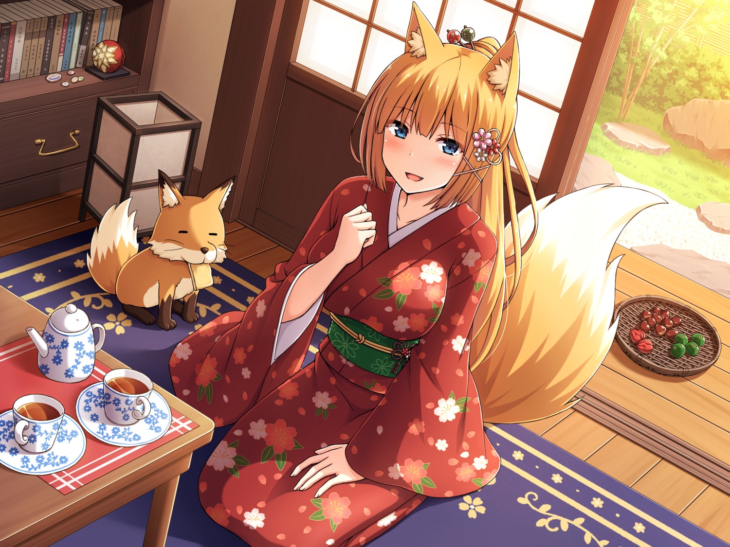 animal_ears breast_hold kitsune nakamura_sumikage tail yukata