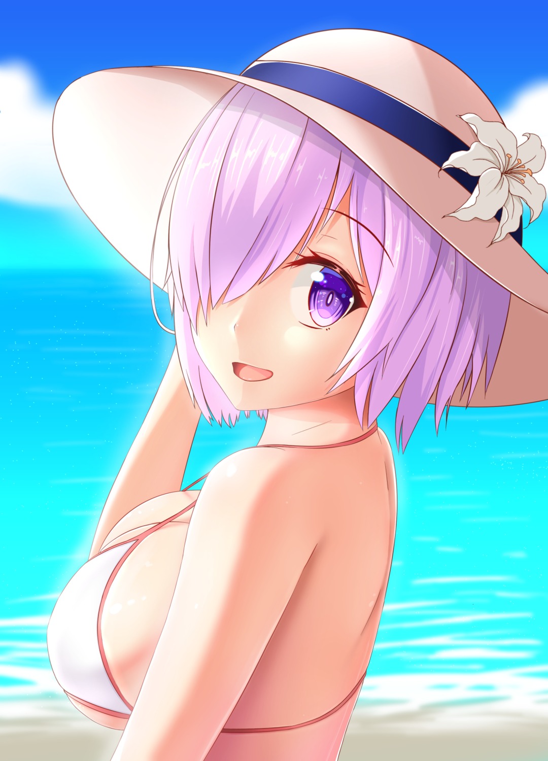 bikini_top cleavage damao_yu fate/grand_order mash_kyrielight swimsuits underboob