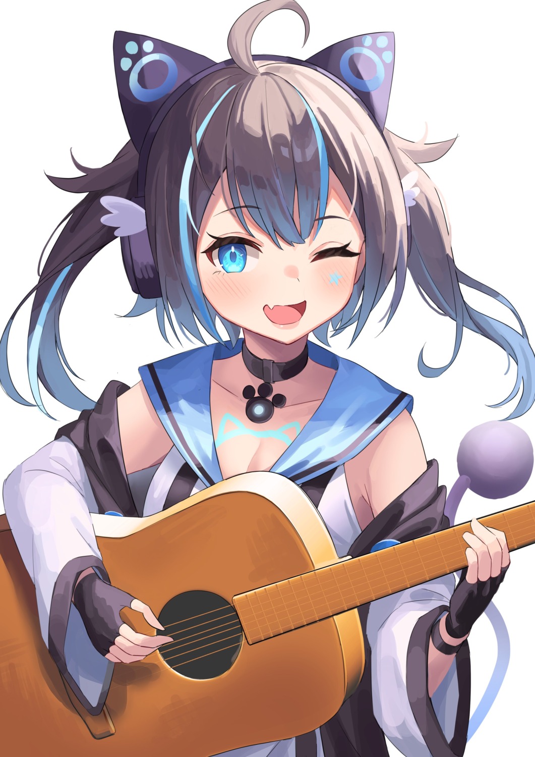 animal_ears guitar jasu nekomimi seifuku