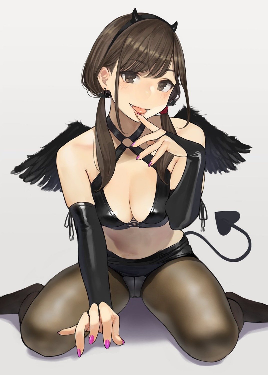 cleavage halloween horns pantyhose tail wings yom