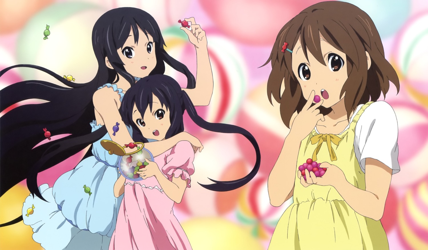 akiyama_mio dress hirasawa_yui itou_yuuichi k-on! nakano_azusa