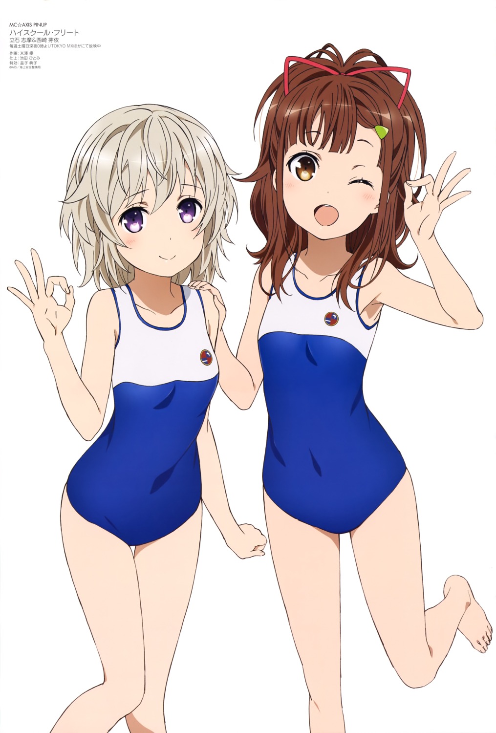 high_school_fleet irizaki_mei school_swimsuit swimsuits tateishi_shima yonezawa_masaru