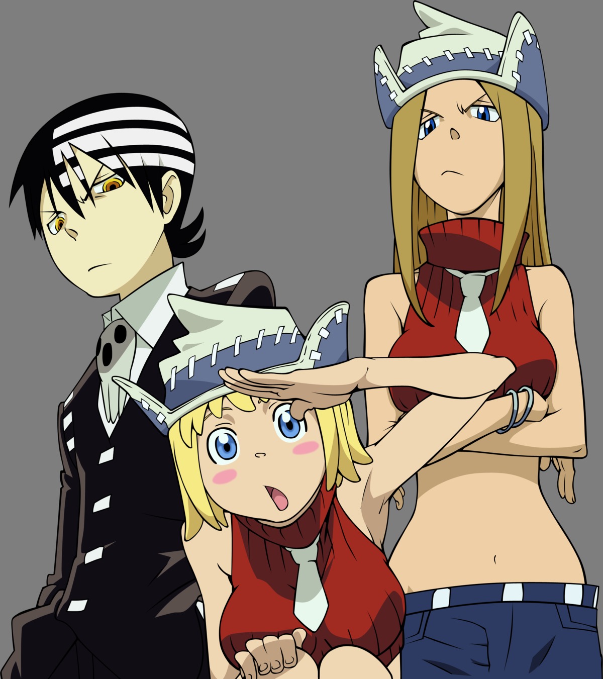 death_the_kid elizabeth_thompson patricia_thompson soul_eater transparent_png vector_trace