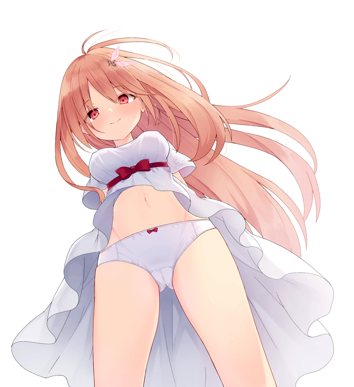 cameltoe dress erect_nipples nishina_kakeri pantsu skirt_lift summer_dress