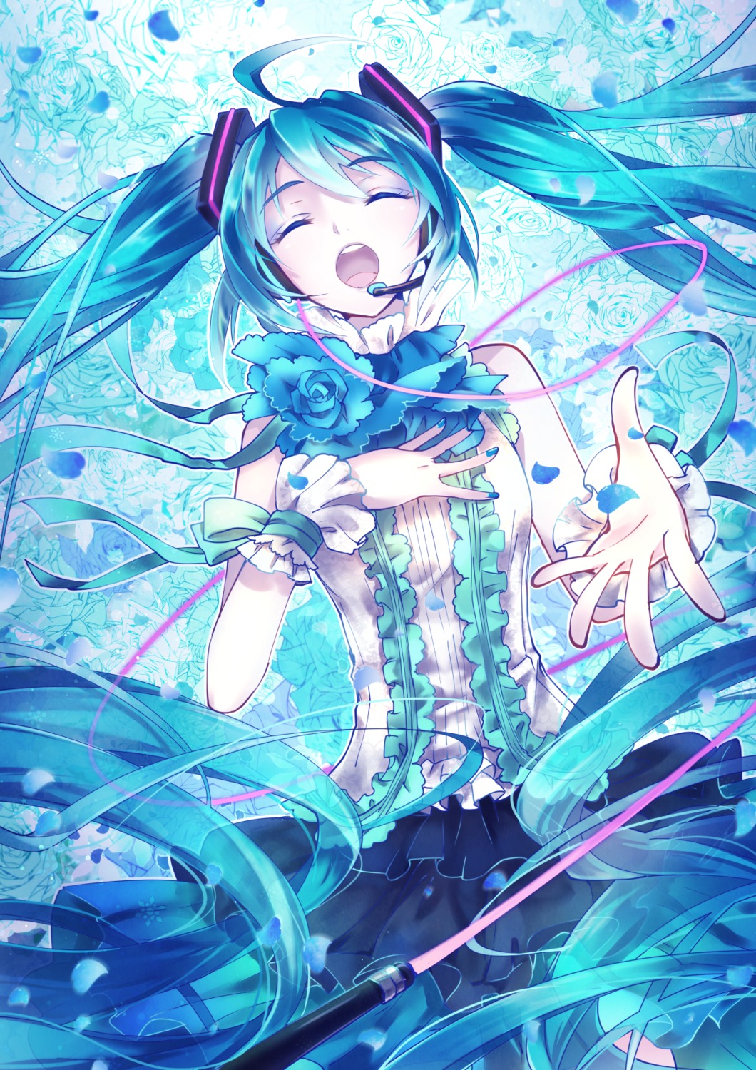 dress hatsune_miku headphones momoko vocaloid