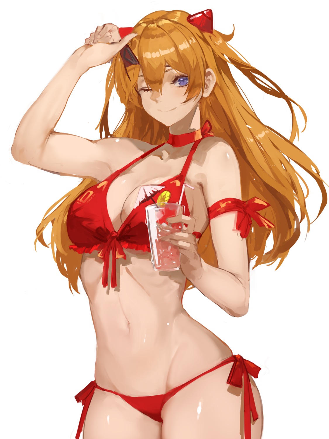 bikini dokuro_deluxe eyepatch neon_genesis_evangelion souryuu_asuka_langley swimsuits