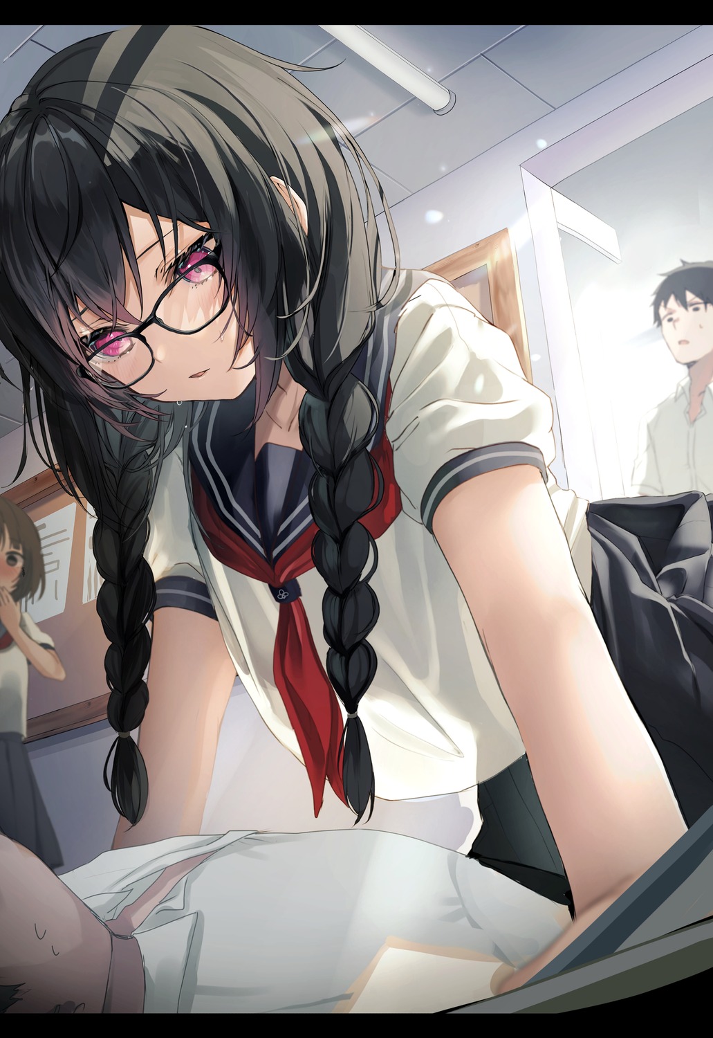 megane see_through seifuku yufou