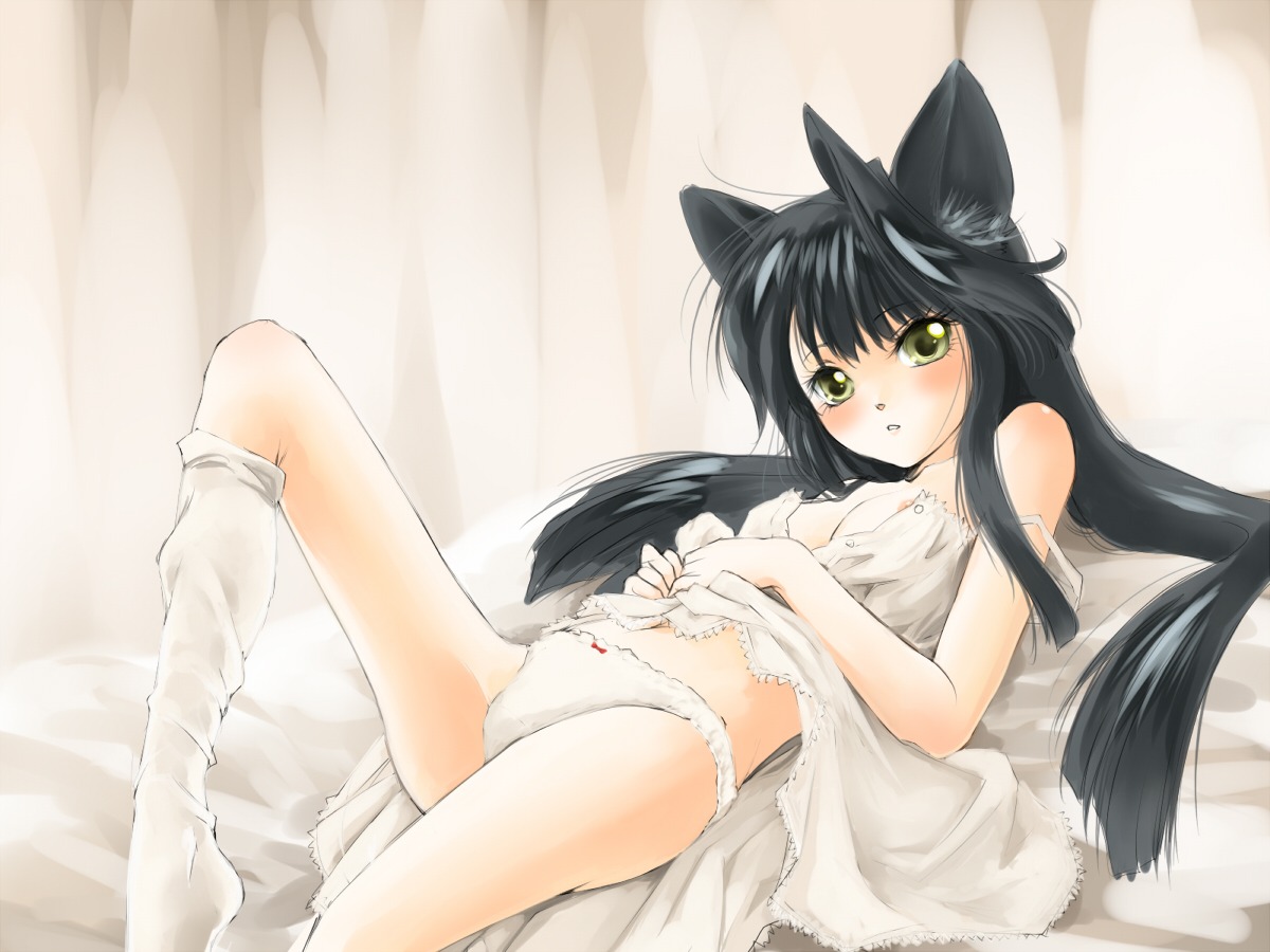 animal_ears lingerie loli nipple_slip pantsu yagisaka_seto