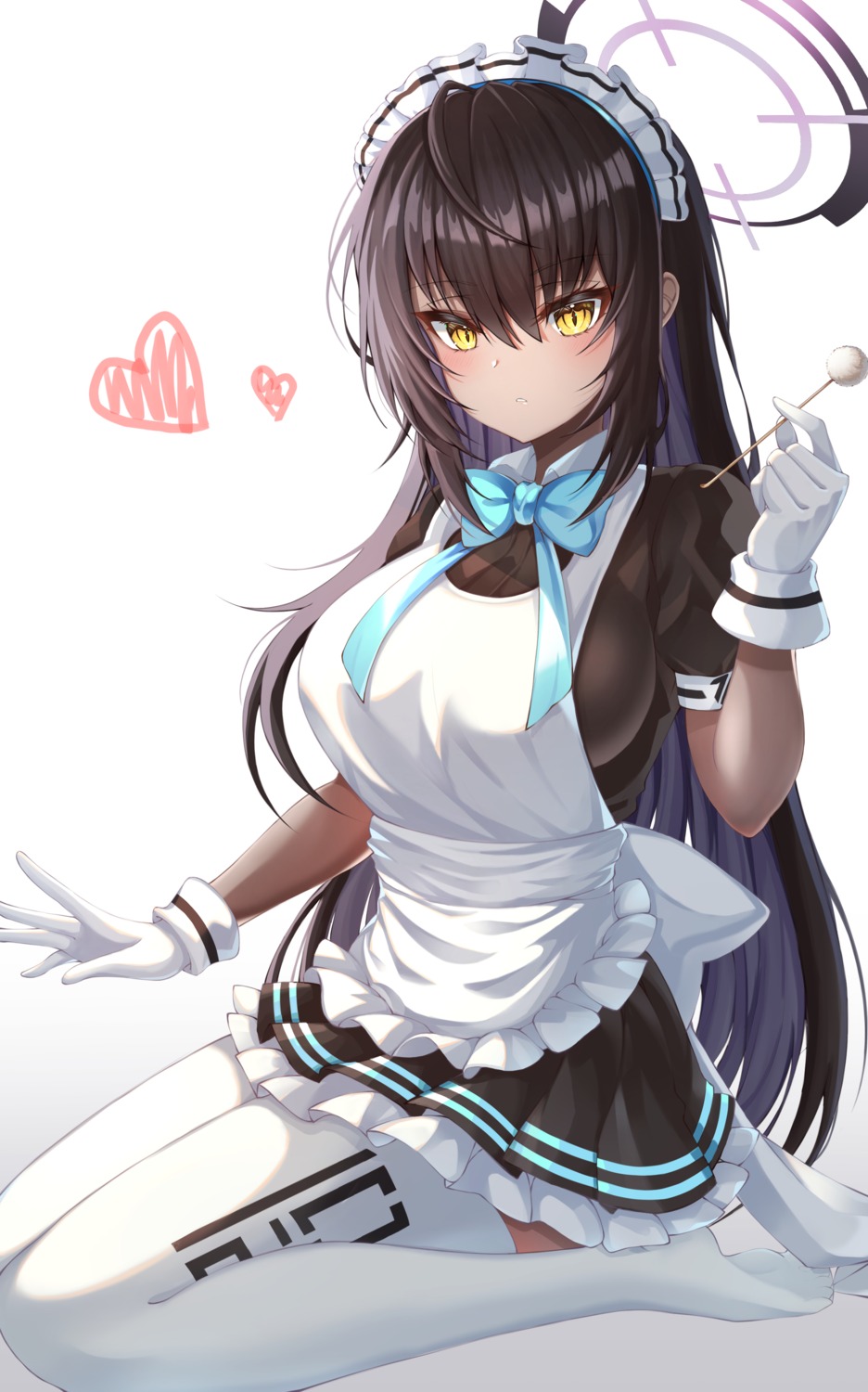 blue_archive halo kakudate_karin maid nahanmin thighhighs