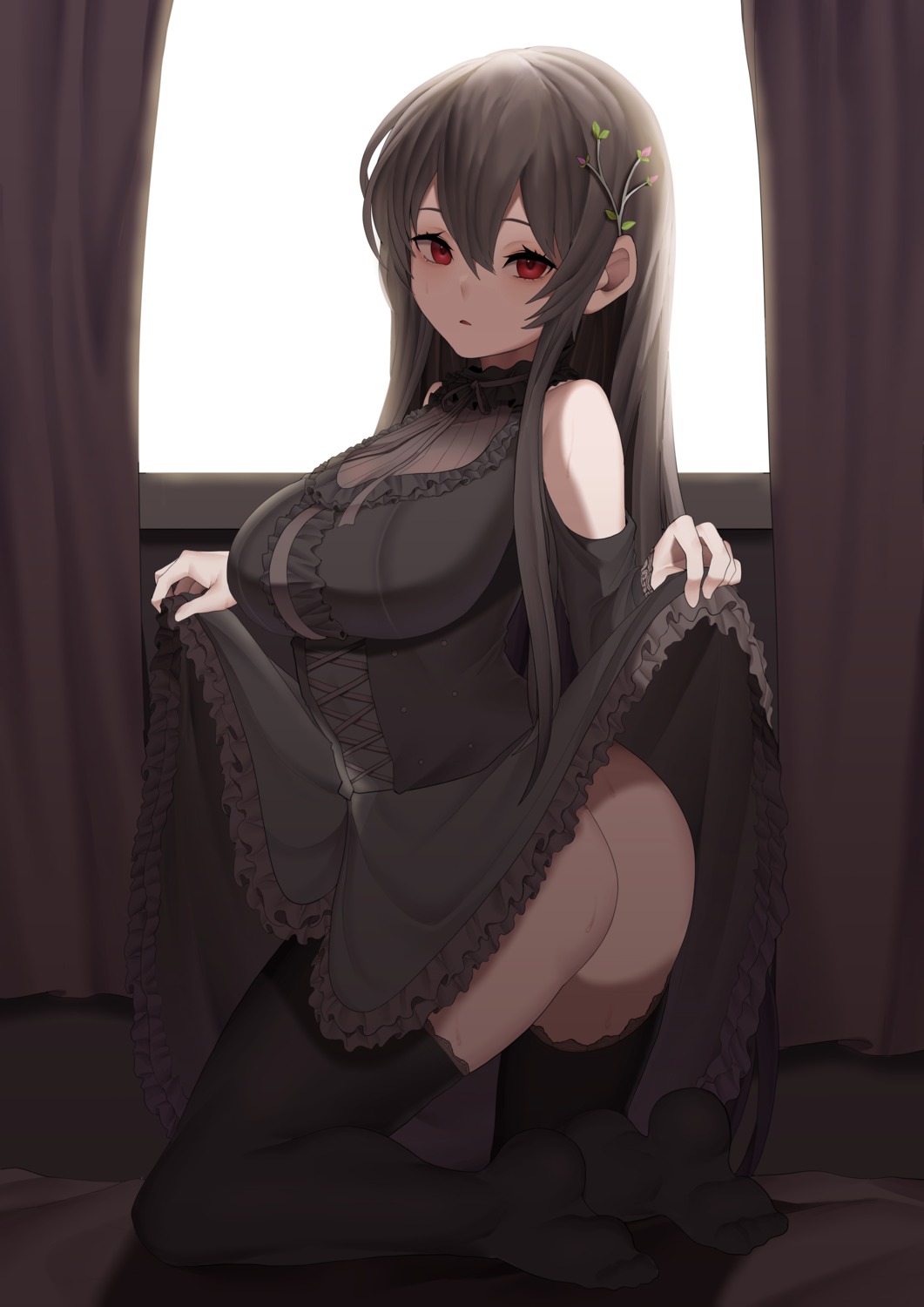 ass bobby36446329 dress nopan rame_tree skirt_lift thighhighs