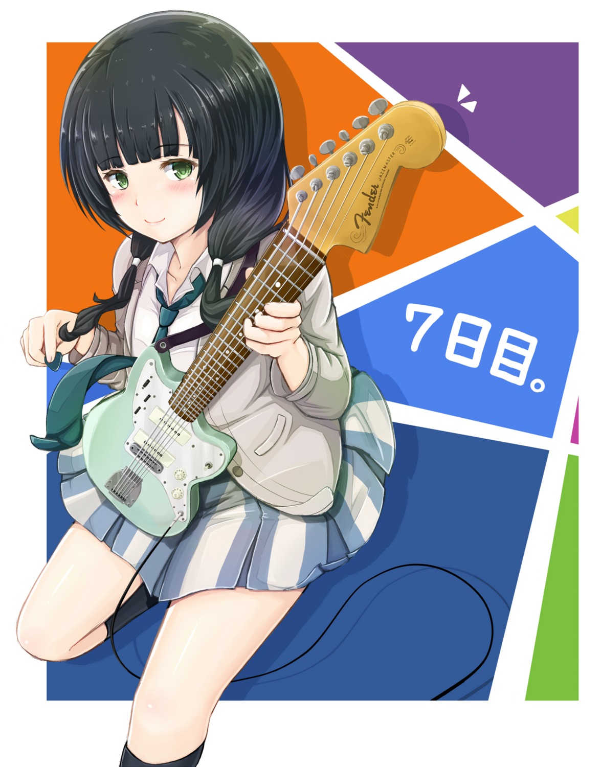 guitar seifuku shirobako shouju_ling yasuhara_ema