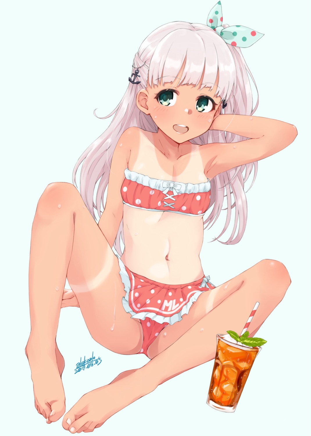 alakoala_shoushou bikini cameltoe feet kantai_collection loli maestrale_(kancolle) swimsuits tan_lines wet