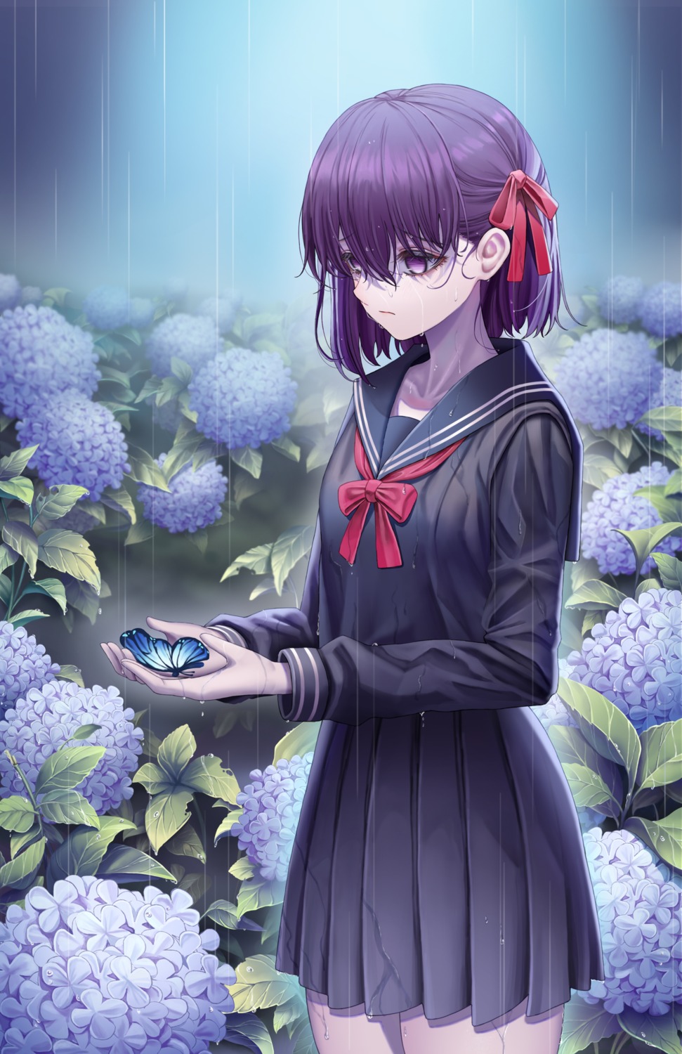 fate/stay_night fate/stay_night_heaven's_feel matou_sakura seifuku wet wet_clothes yf_(hbyg)