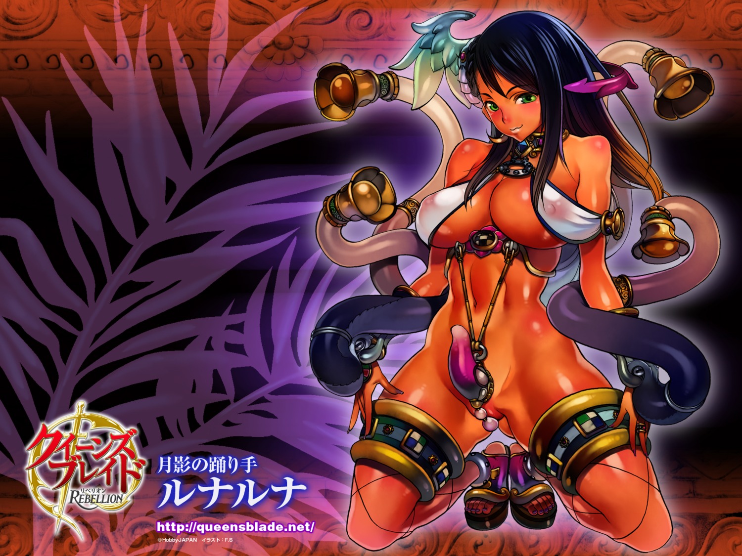 cleavage erect_nipples f.s lunaluna maebari nopan queen's_blade queen's_blade_rebellion underboob wallpaper