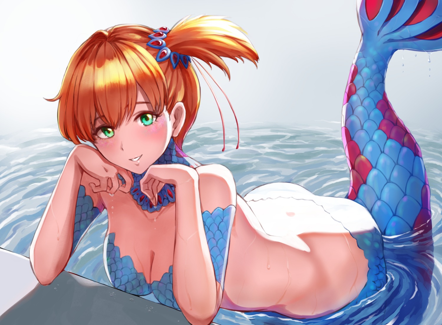 cleavage jojobirdz kasumi_(pokemon) mermaid monster_girl naked pokemon pokemon_frlg pokemon_rgby tail wet