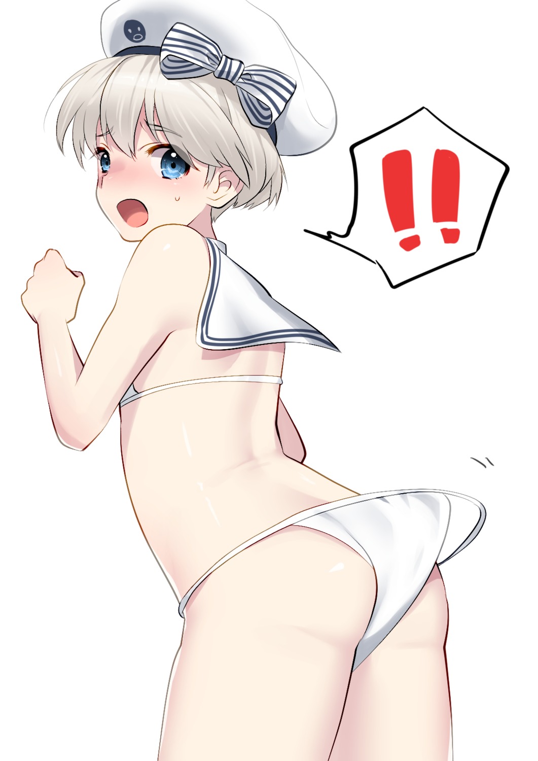 ass heavens_sparrow kantai_collection swimsuits wardrobe_malfunction z1_leberecht_maass_(kancolle)