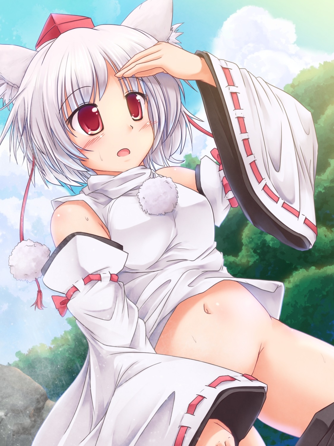 animal_ears bottomless inubashiri_momiji lzh nopan touhou undressing