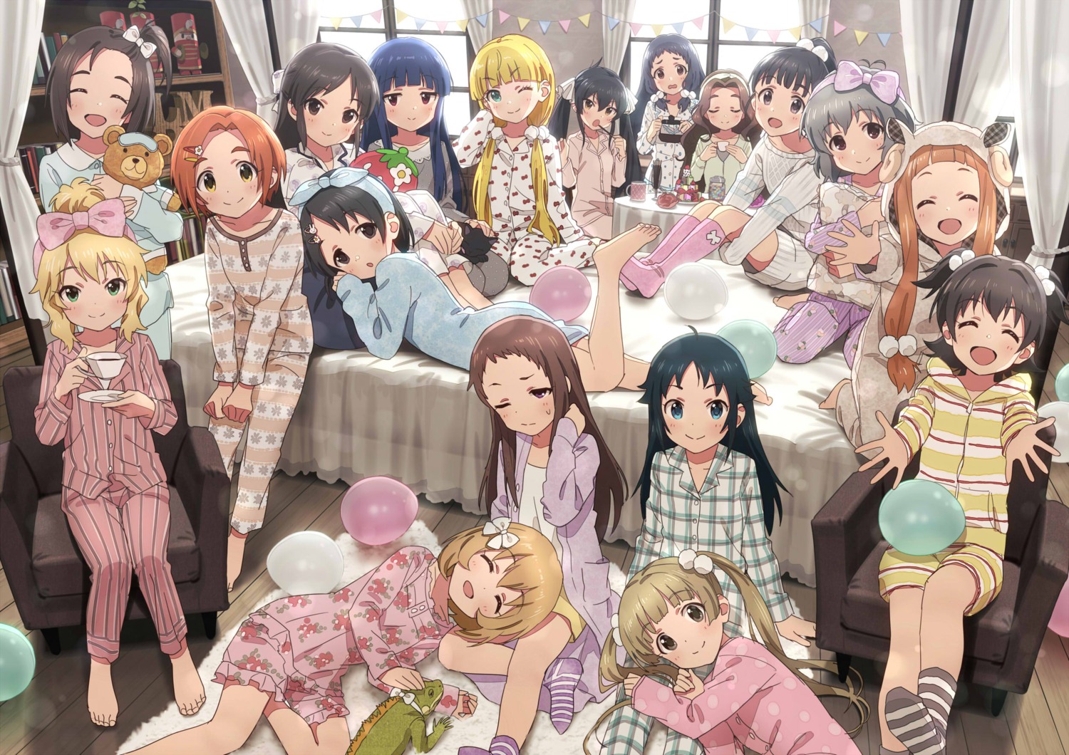 akagi_miria fukuyama_mai ichihara_nina koga_koharu koseki_reina kusakabe_wakaba mary_cochran matoba_risa nanjou_hikaru narumiya_yume oonuma_kurumi pajama ryuuzaki_kaoru sajou_yukimi sakurai_momoka_(idolm@ster) sasaki_chie sonsoso sweater tachibana_arisu the_idolm@ster the_idolm@ster_cinderella_girls the_idolm@ster_cinderella_girls_u149 yanase_miyuki yokoyama_chika