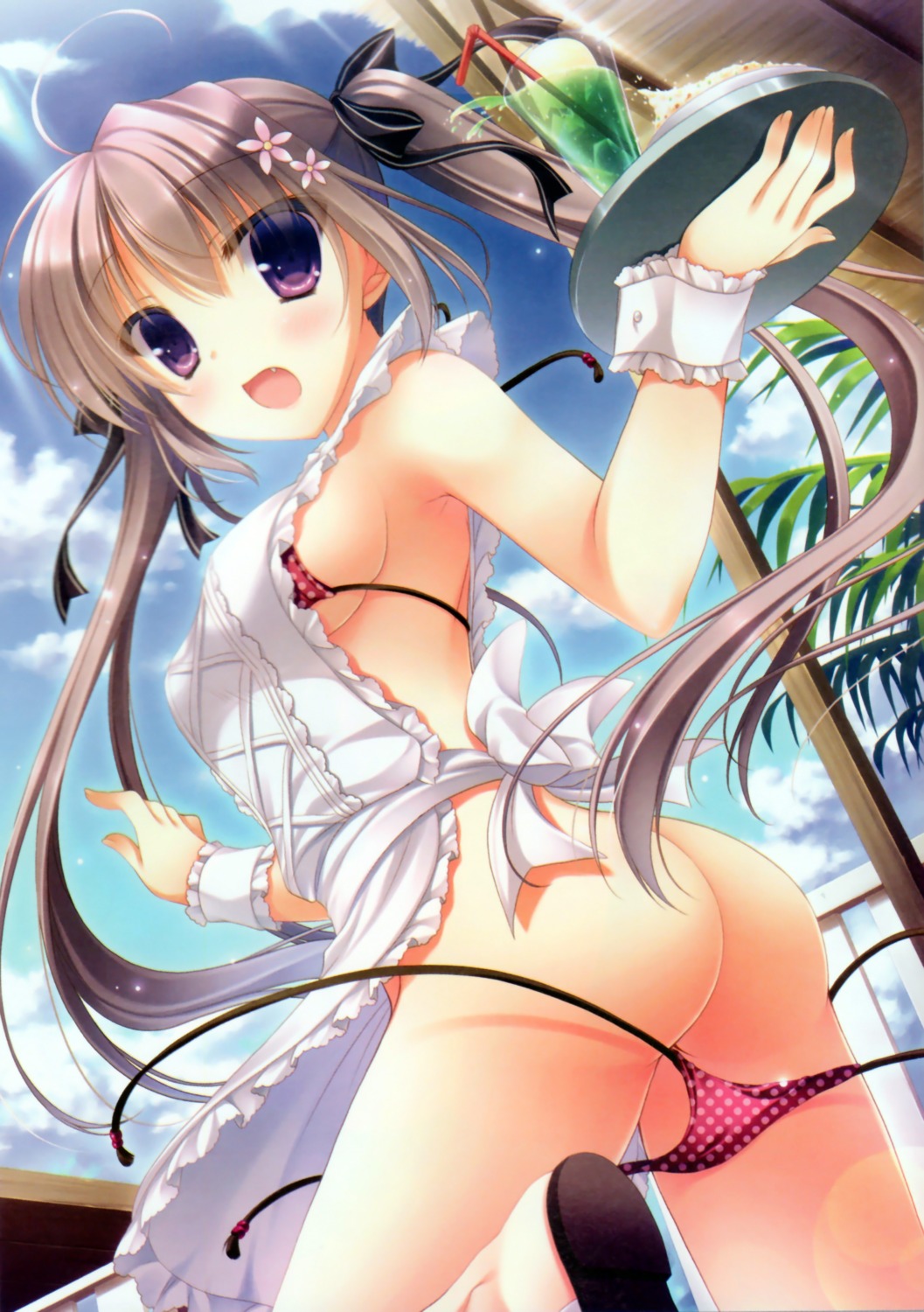 ass bikini naked_apron swimsuits wardrobe_malfunction yukie