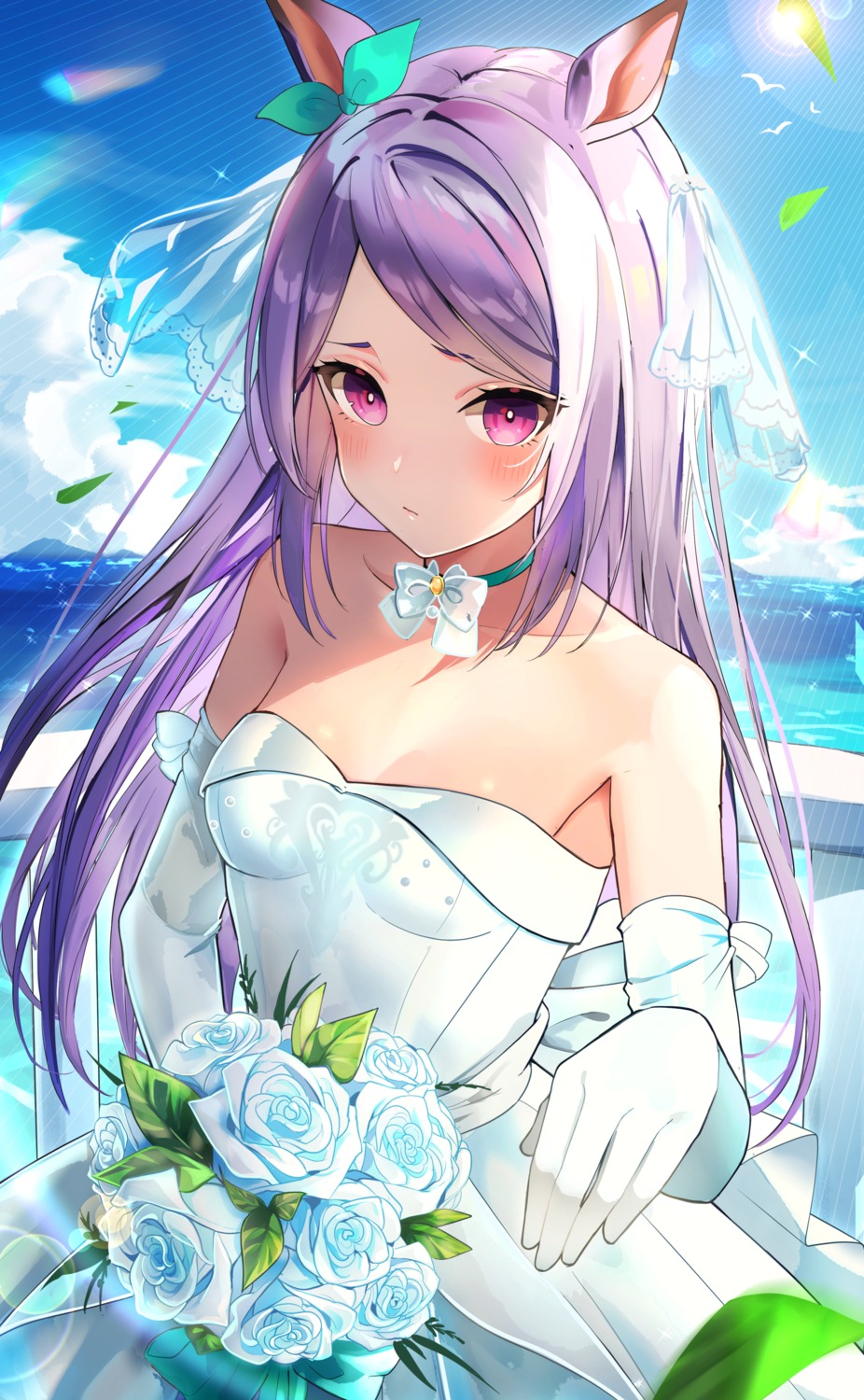 animal_ears dress goroo_(eneosu) mejiro_mcqueen_(umamusume) uma_musume_pretty_derby wedding_dress