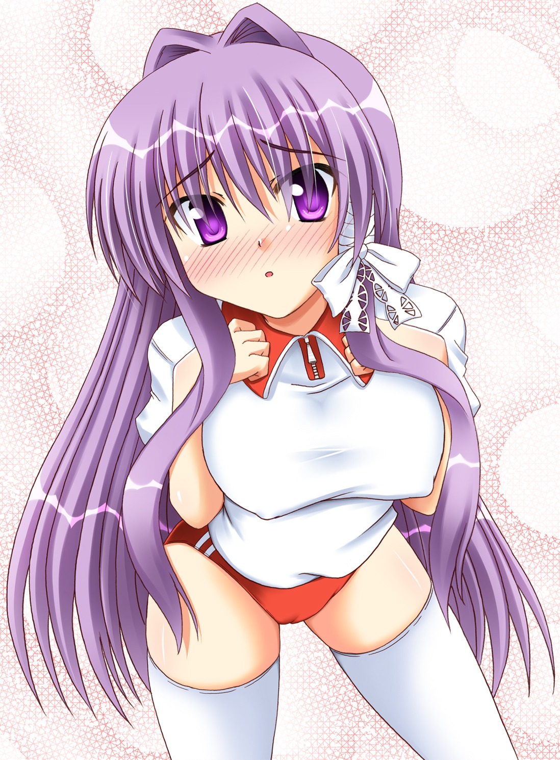 buruma cameltoe clannad erect_nipples fujibayashi_kyou gym_uniform lask thighhighs