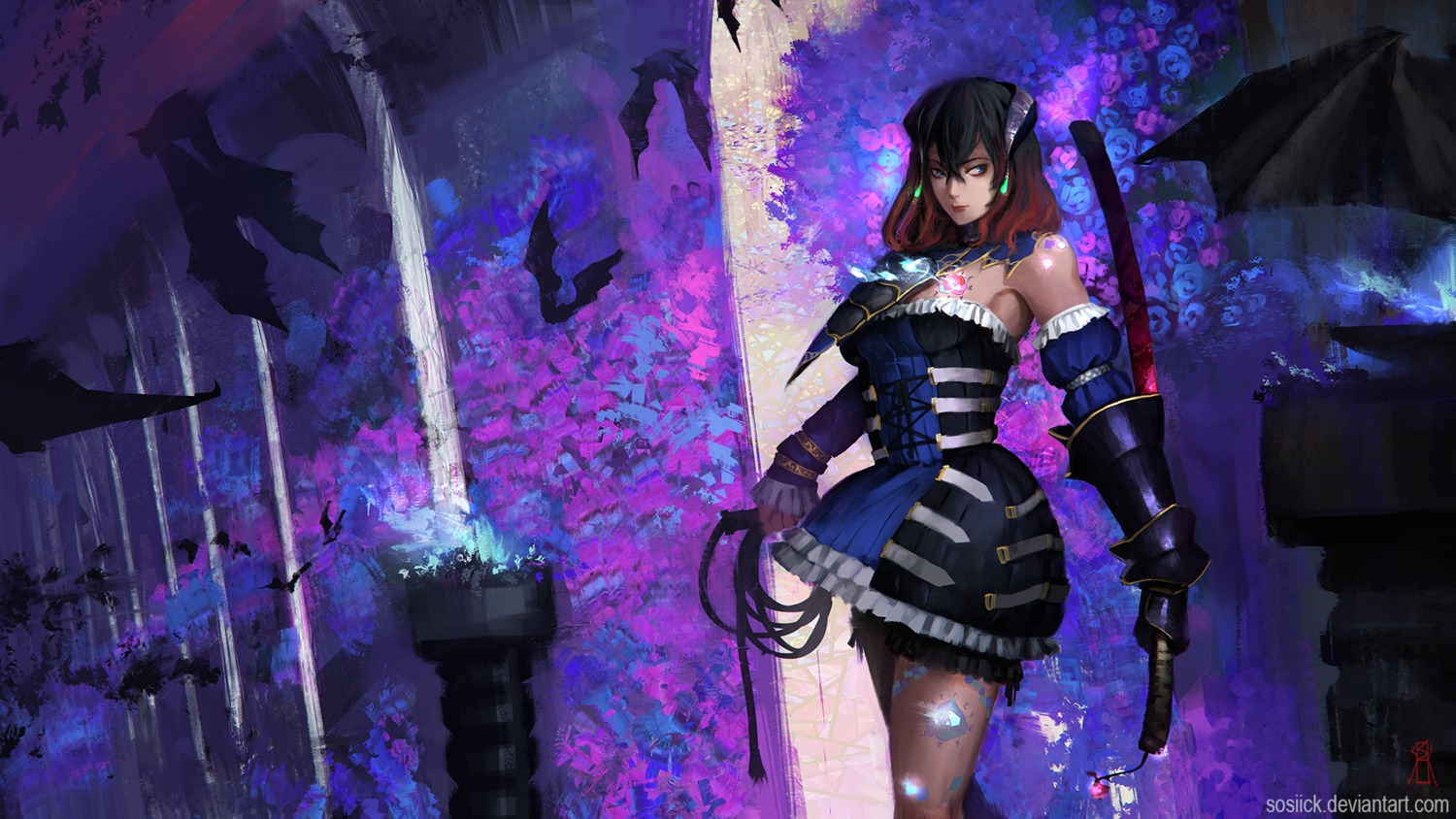 armor bloodstained:_ritual_of_the_night miriam_(bloodstained:_ritual_of_the_night) pantyhose sosiick sword wallpaper weapon