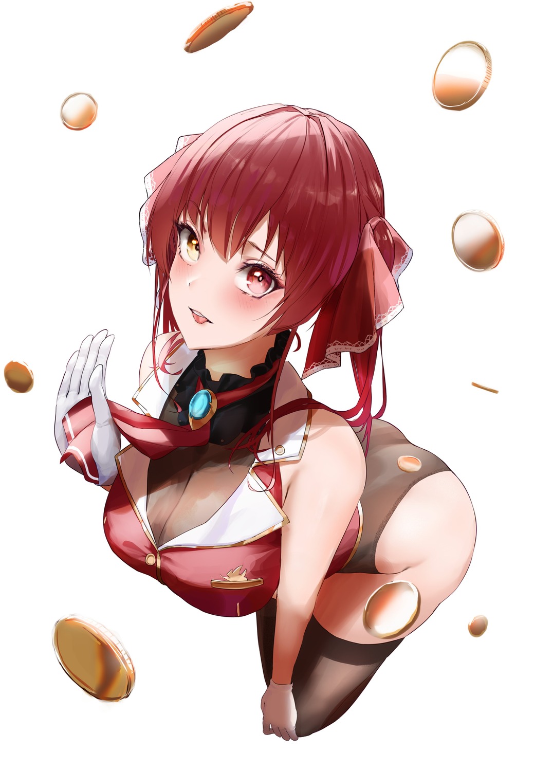 heterochromia hololive houshou_marine leotard thighhighs wanne