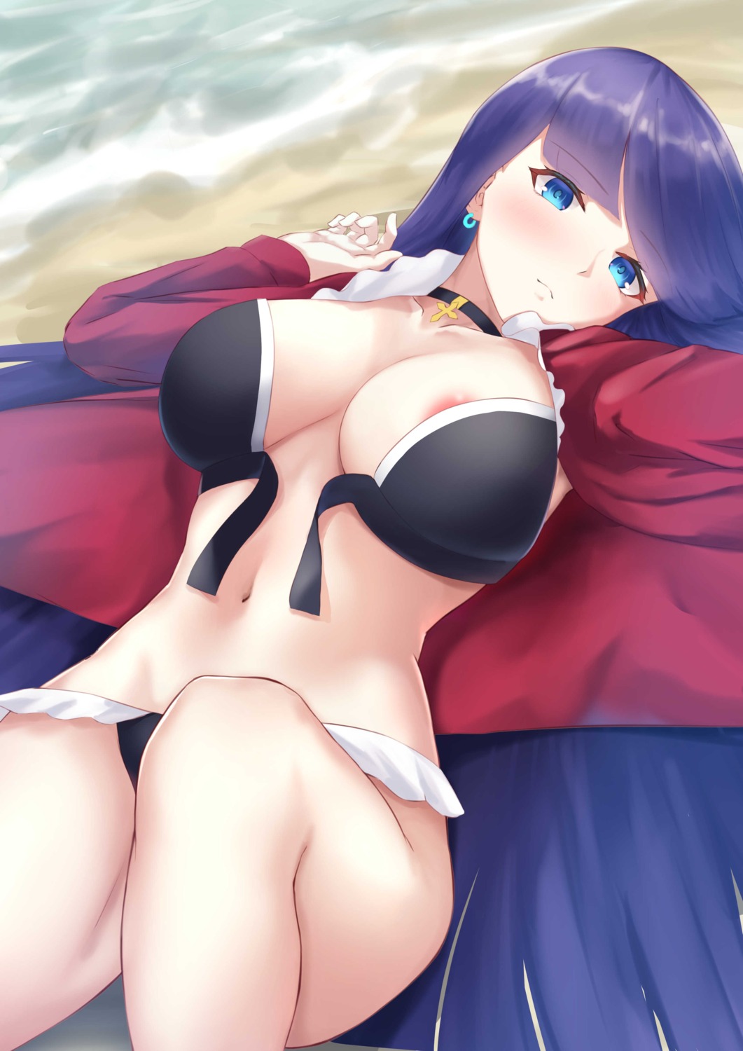 areola bikini fate/grand_order fuwatoromonta open_shirt saint_martha swimsuits