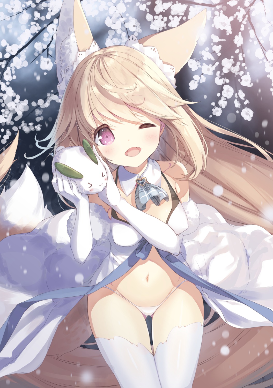 animal_ears kitsune p19 pantsu sylvie_milia_leclerc tail thighhighs