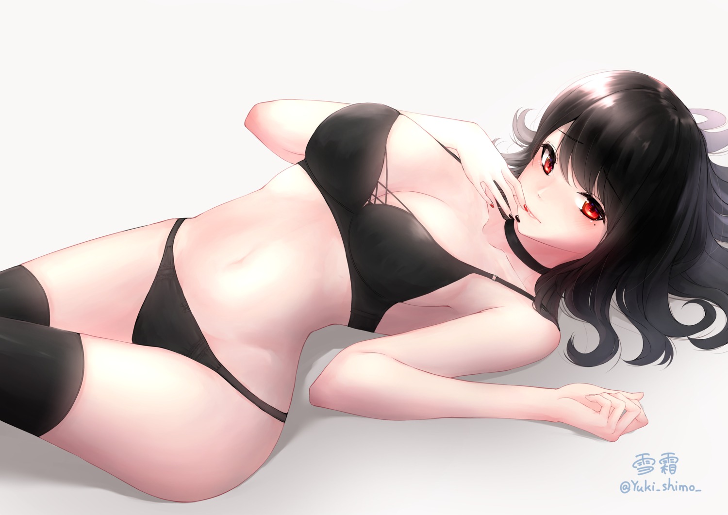 bra cleavage pantsu thighhighs yuki_shimo