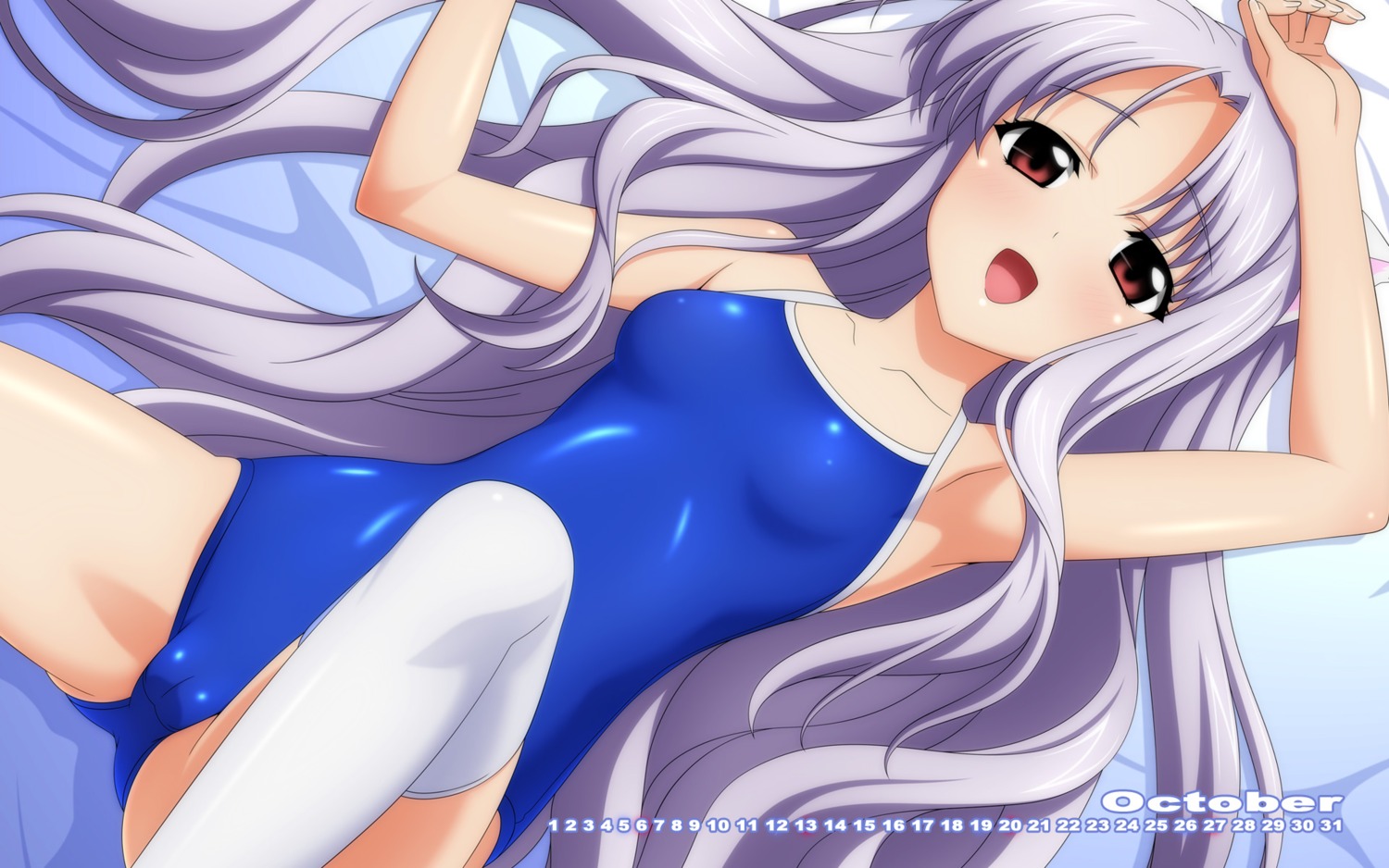 azmaria_hendric cameltoe chrno_crusade loli school_swimsuit swimsuits thighhighs wallpaper wave_ride