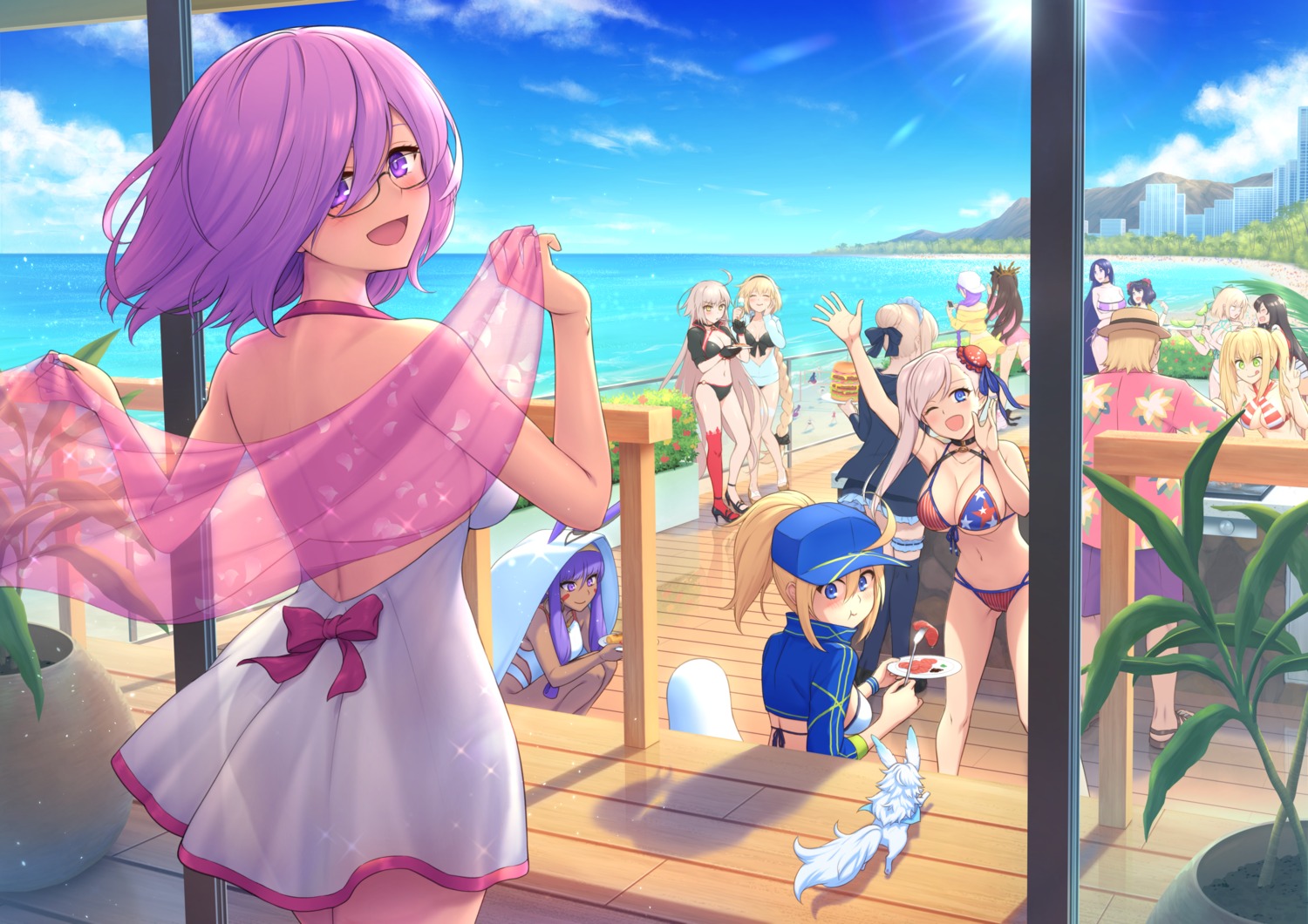 bb_(fate/extra_ccc) bikini fate/grand_order fou_(fate/grand_order) garter golford_musik heels heroine_xx ishtar_(fate/grand_order) jeanne_d'arc jeanne_d'arc_(alter)_(fate) katsushika_hokusai_(fate) maid mash_kyrielight megane minamoto_no_raikou_(fate/grand_order) miyamoto_musashi_(fate/grand_order) nitocris_(fate/grand_order) oda_nobunaga_(fate) okita_souji_(fate) open_shirt oyaji-sou saber saber_alter saber_extra see_through swimsuits thighhighs