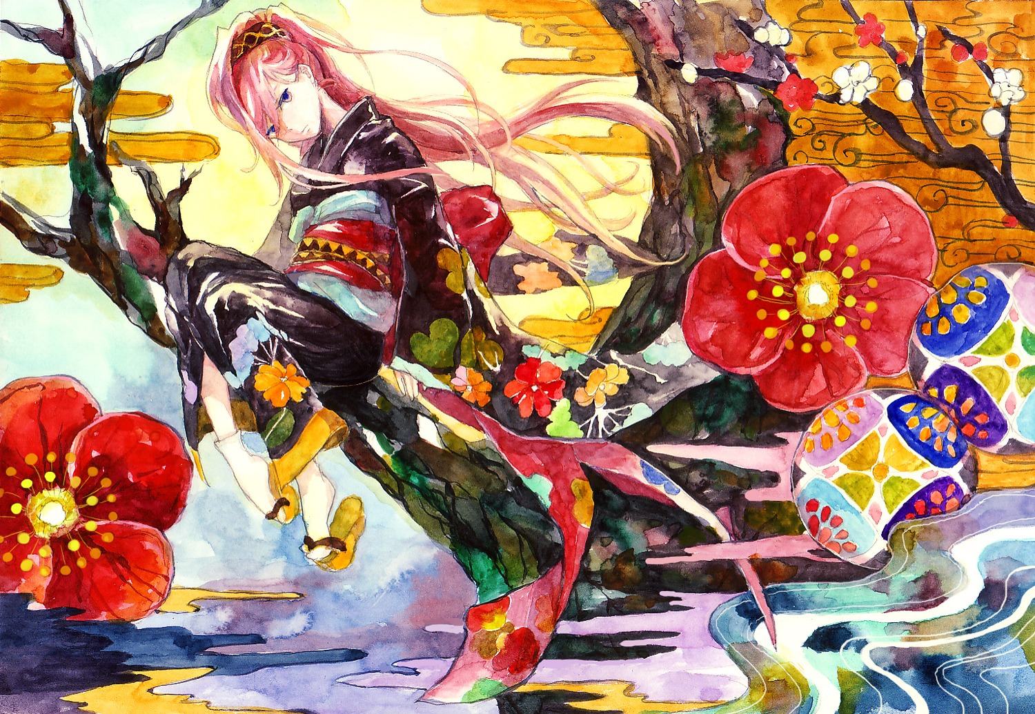 japanese_clothes kimono megurine_luka nayuko vocaloid