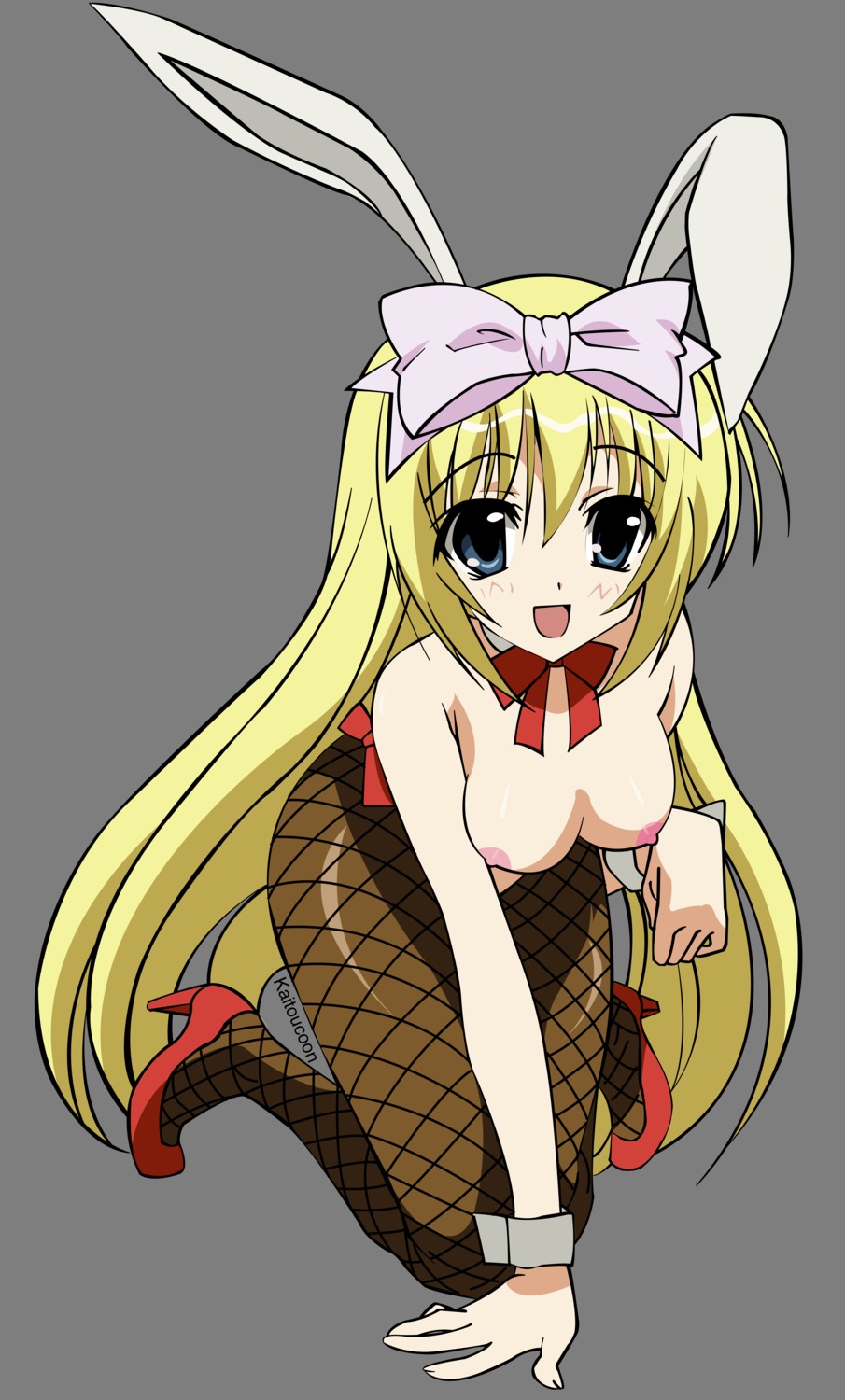 animal_ears bunny_ears bunny_girl nipples pantyhose seitokai_no_ichizon shiina_mafuyu topless transparent_png vector_trace watermark