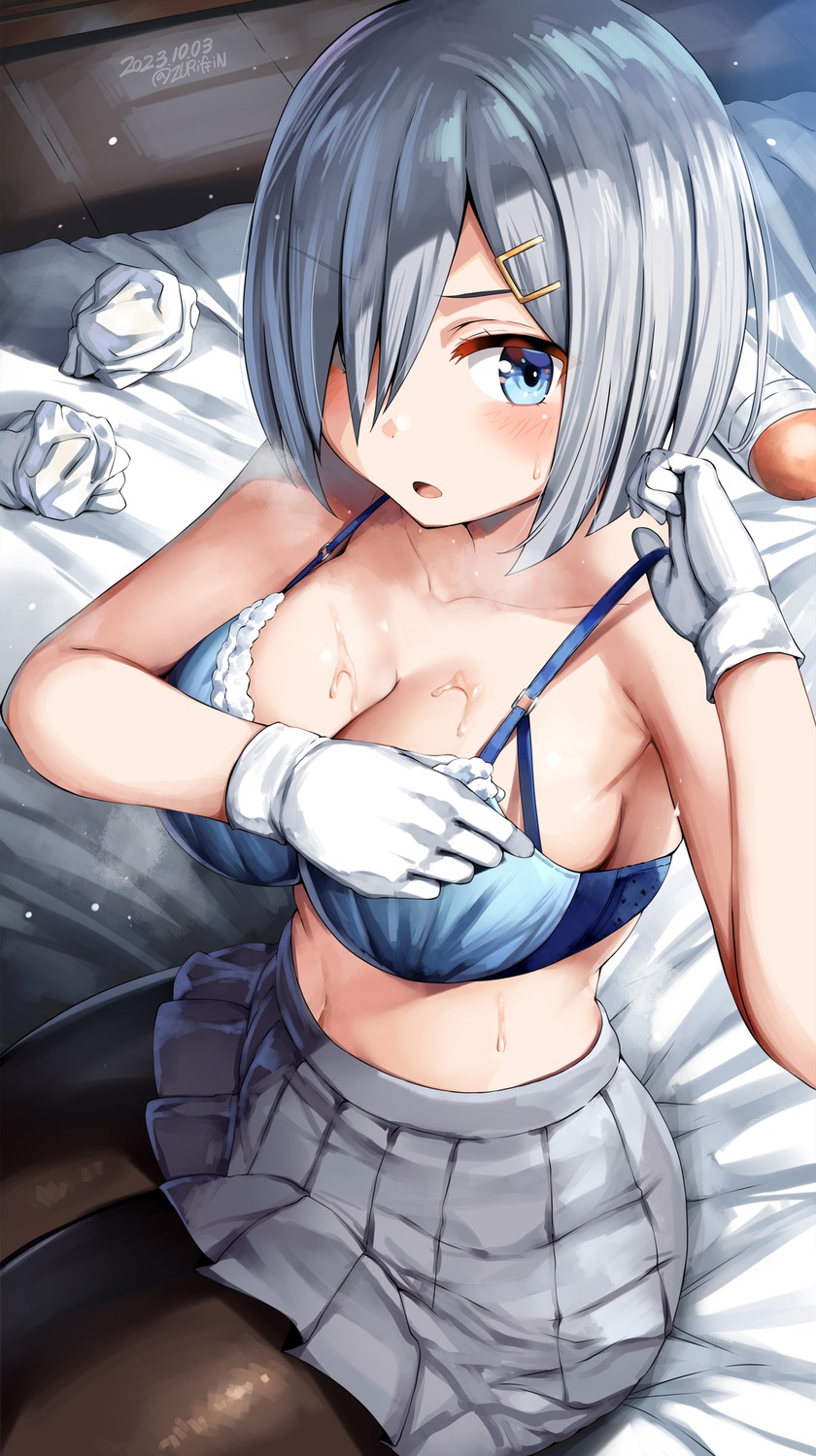 belko bra hamakaze_(kancolle) kantai_collection pantyhose seifuku undressing wet