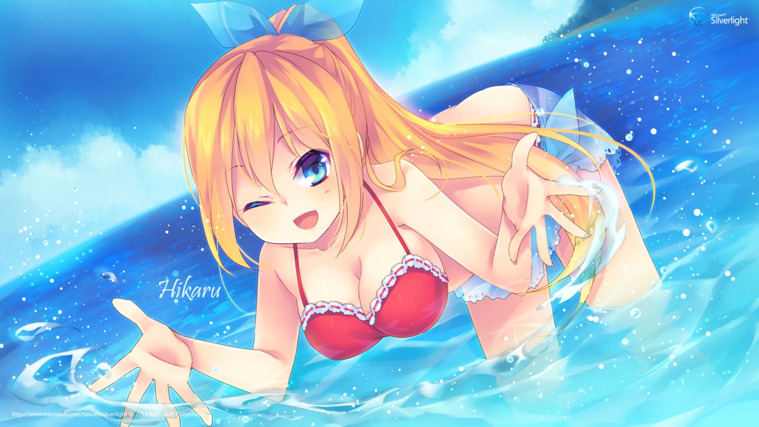 aizawa_hikaru bikini cleavage microsoft shinia swimsuits wallpaper