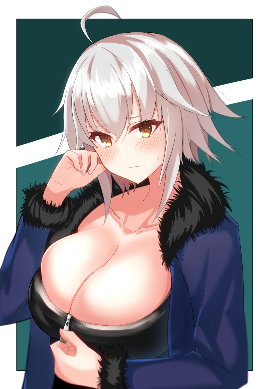 dress fate/grand_order jeanne_d'arc jeanne_d'arc_(alter)_(fate) kenjun no_bra open_shirt undressing