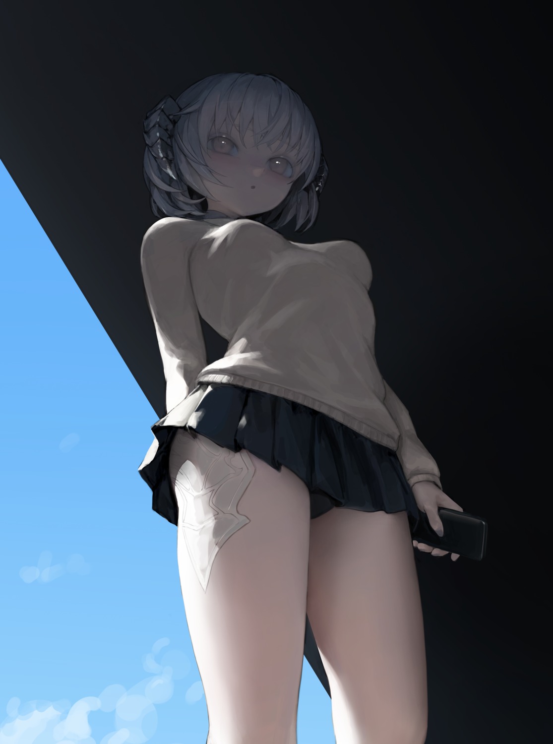 egk513 horns pantsu skirt_lift sweater