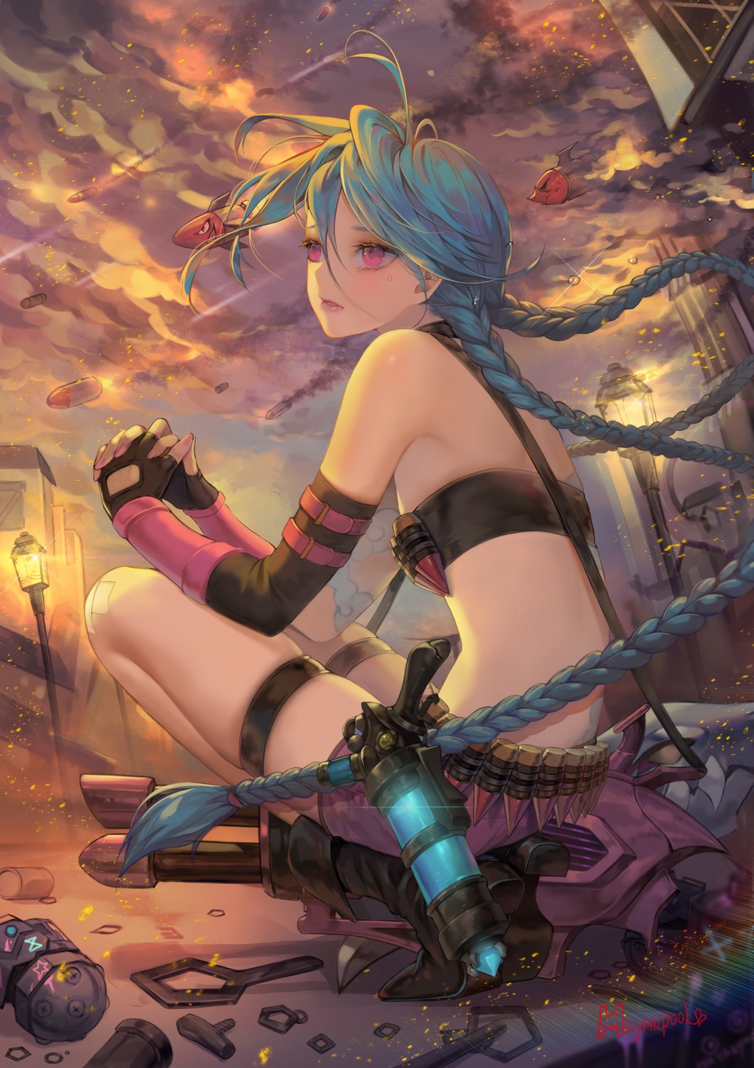 garter gun hayanpool jinx league_of_legends no_bra