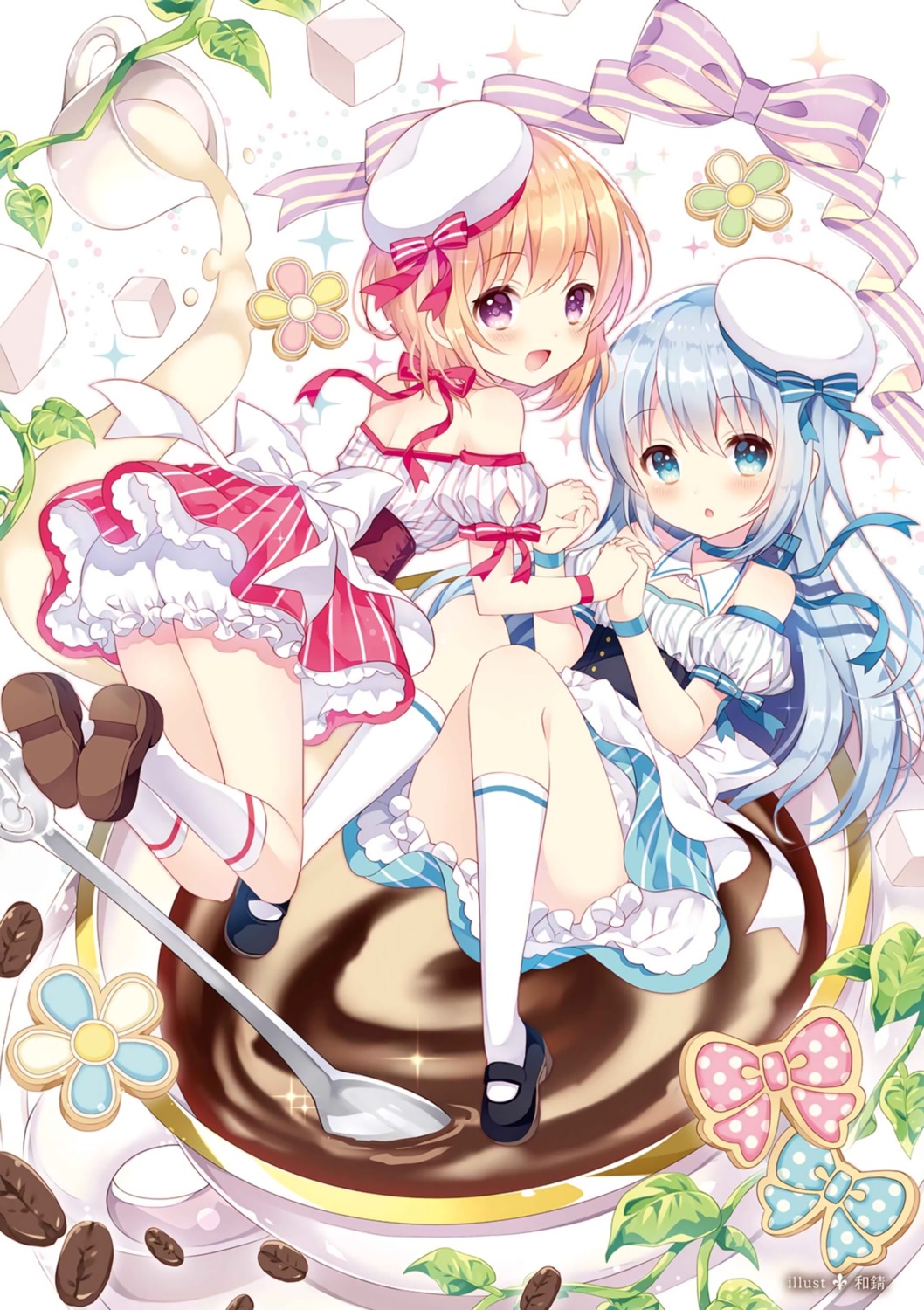 bloomers dress gochuumon_wa_usagi_desu_ka? hoto_cocoa kafuu_chino wasabi_(sekai)