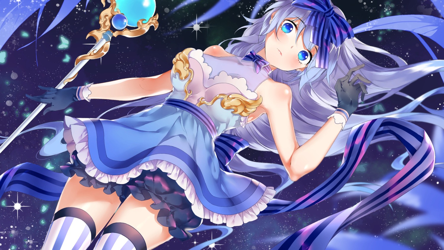 dress dsgame game_cg hentai_kuwa see_through seek_girl thighhighs weapon