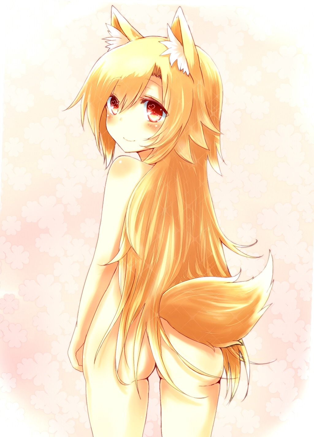 animal_ears kitsune naked naomi_(sekai_no_hate_no_kissaten) tail