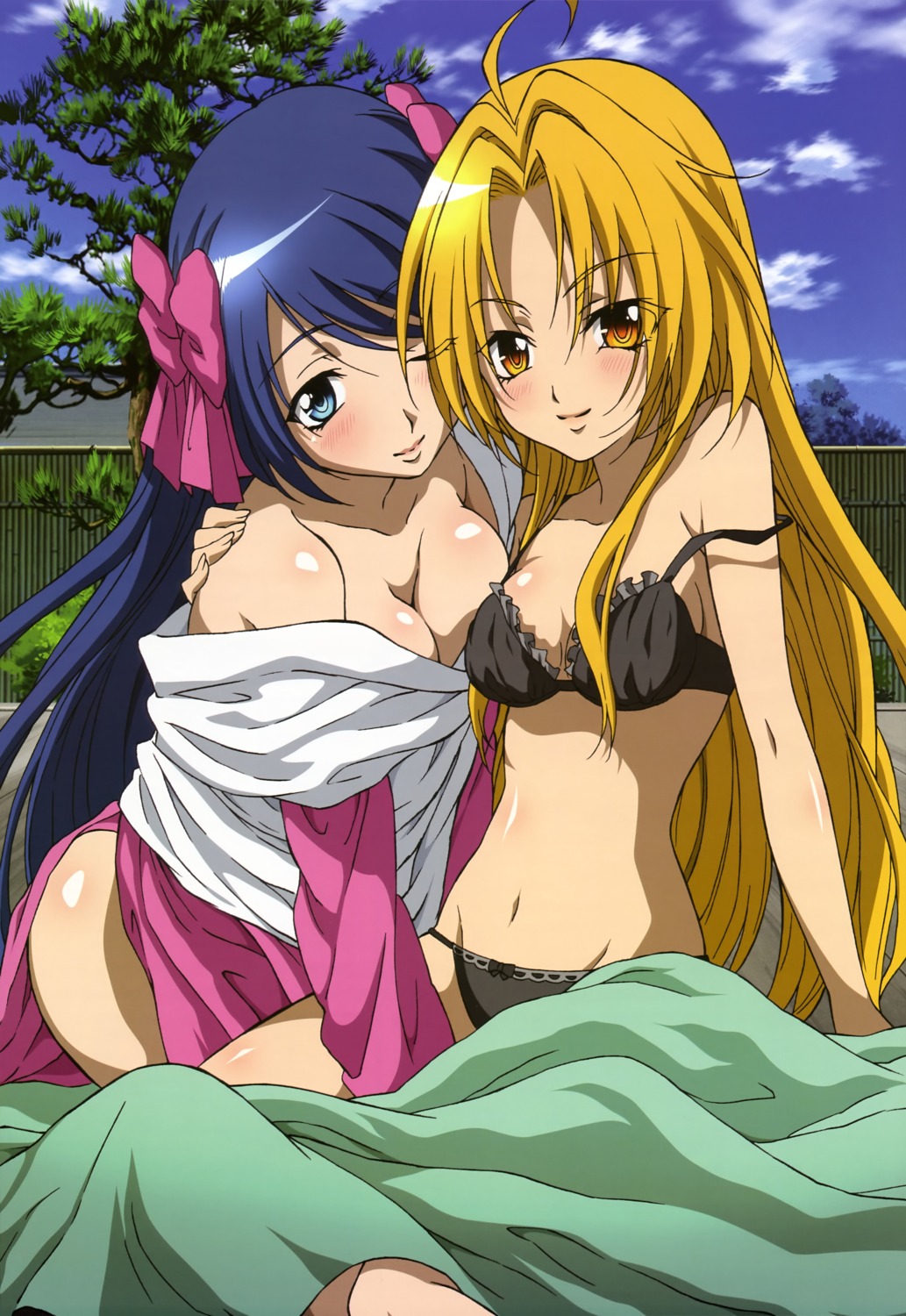 bra cleavage katou_miho niwa_nagahide niwa_nagahide_(nobuna) oda_nobuna oda_nobuna_no_yabou oda_nobunaga pantsu yuri