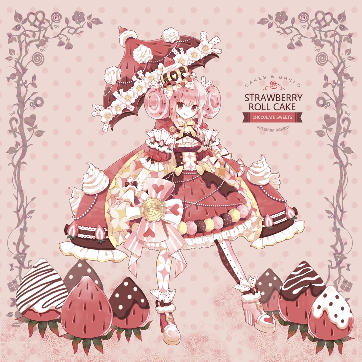 dress heels lolita_fashion pantyhose pocketland rednian umbrella