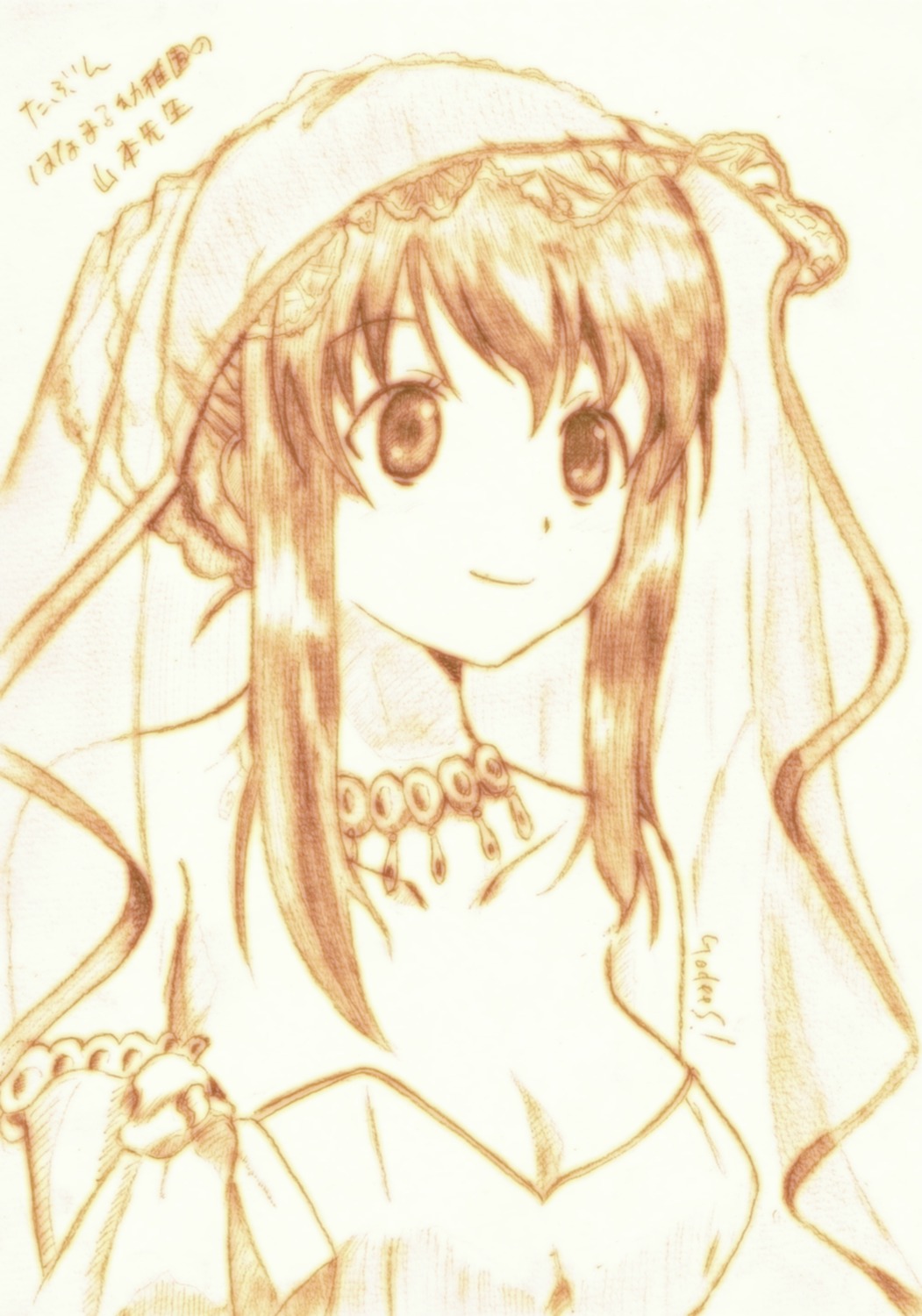 dress godees hanamaru_youchien monochrome wedding_dress yamamoto_nanako